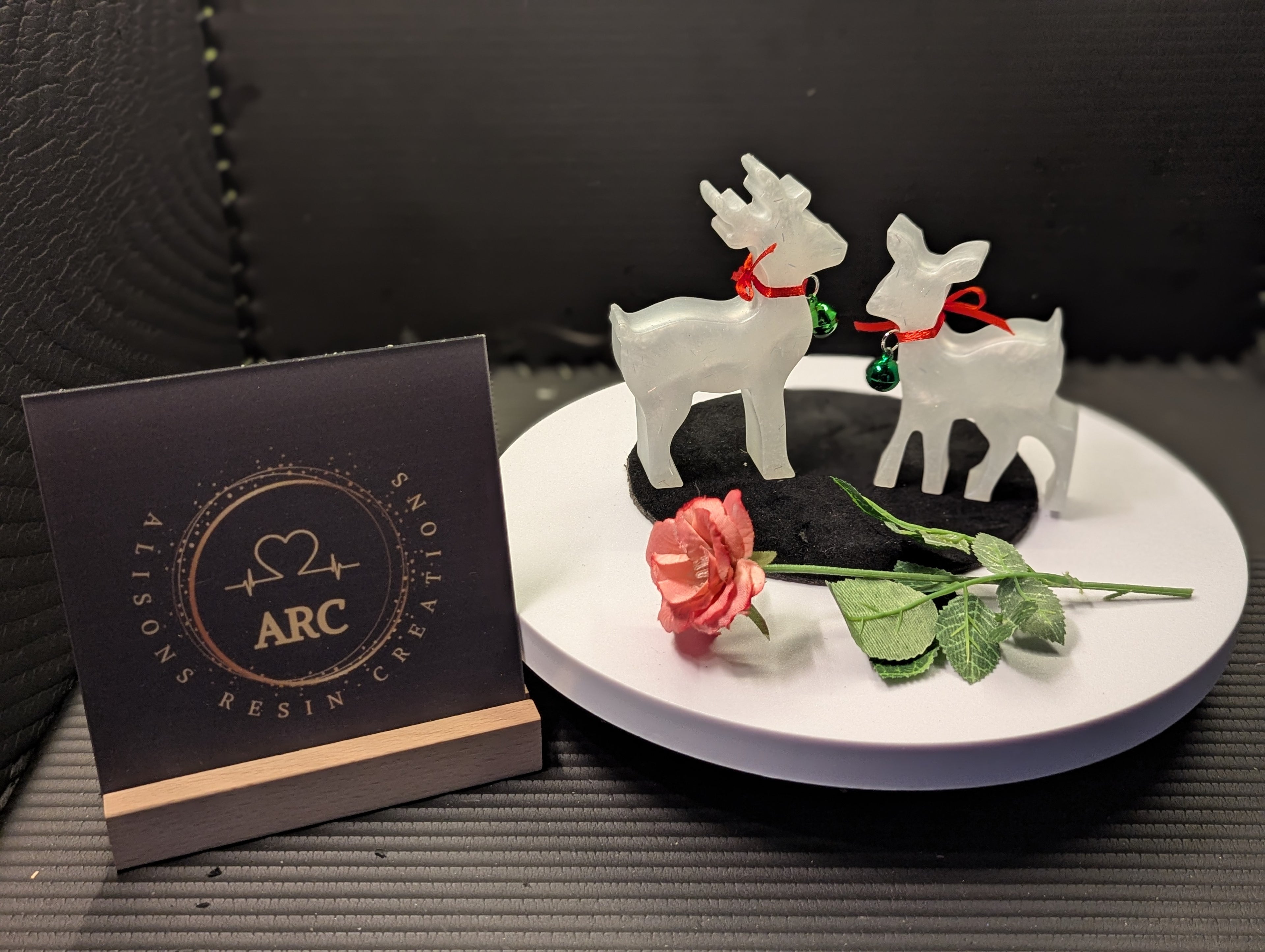 Pair of Sparkle Reindeers with Bell