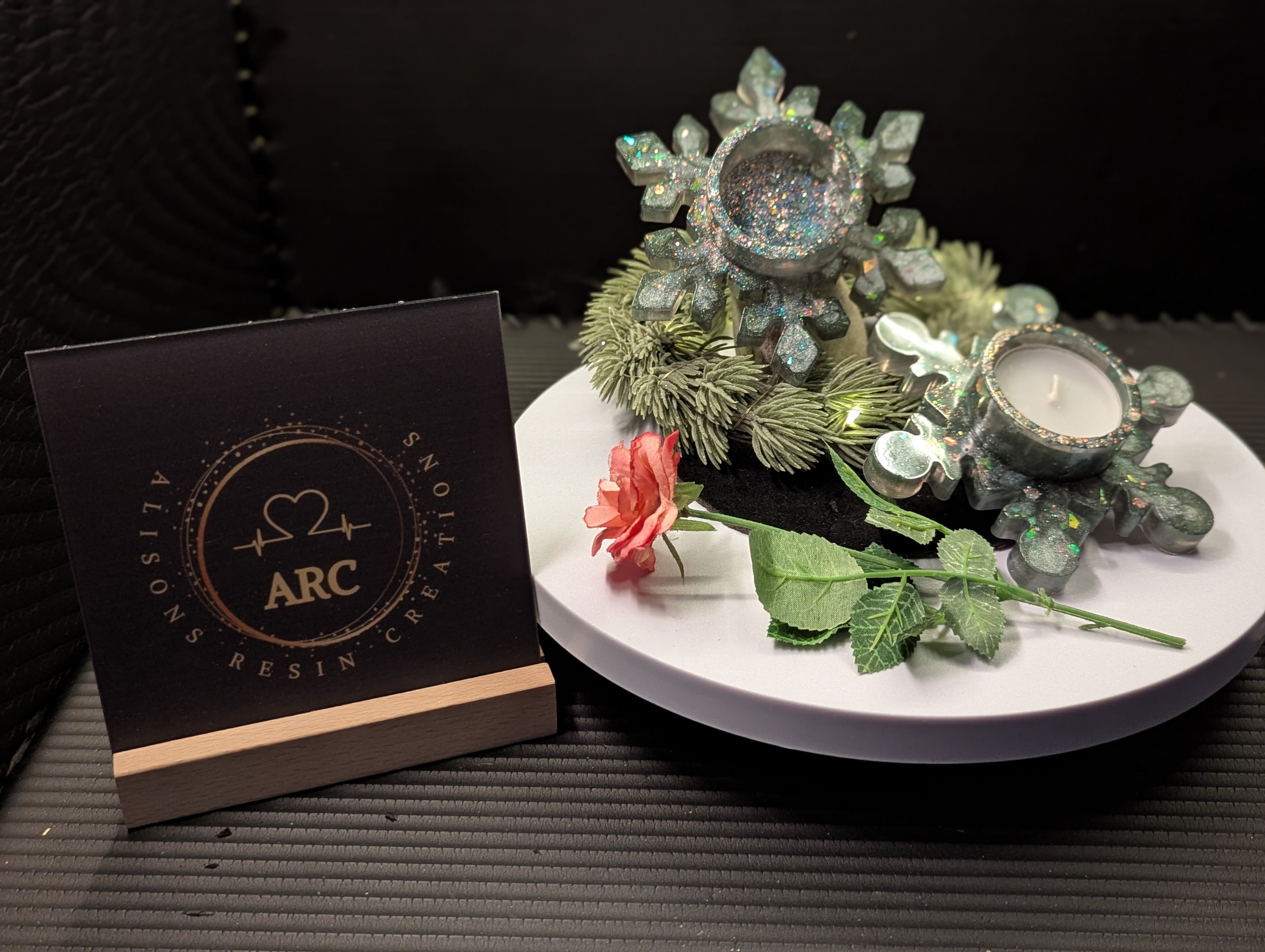 Pair of Green Sparkle Candle Holder