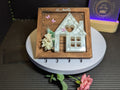 Hanging keys plaque with pretty House and flowers