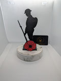 3D printed Remembrance  solider with Poppy with tea light