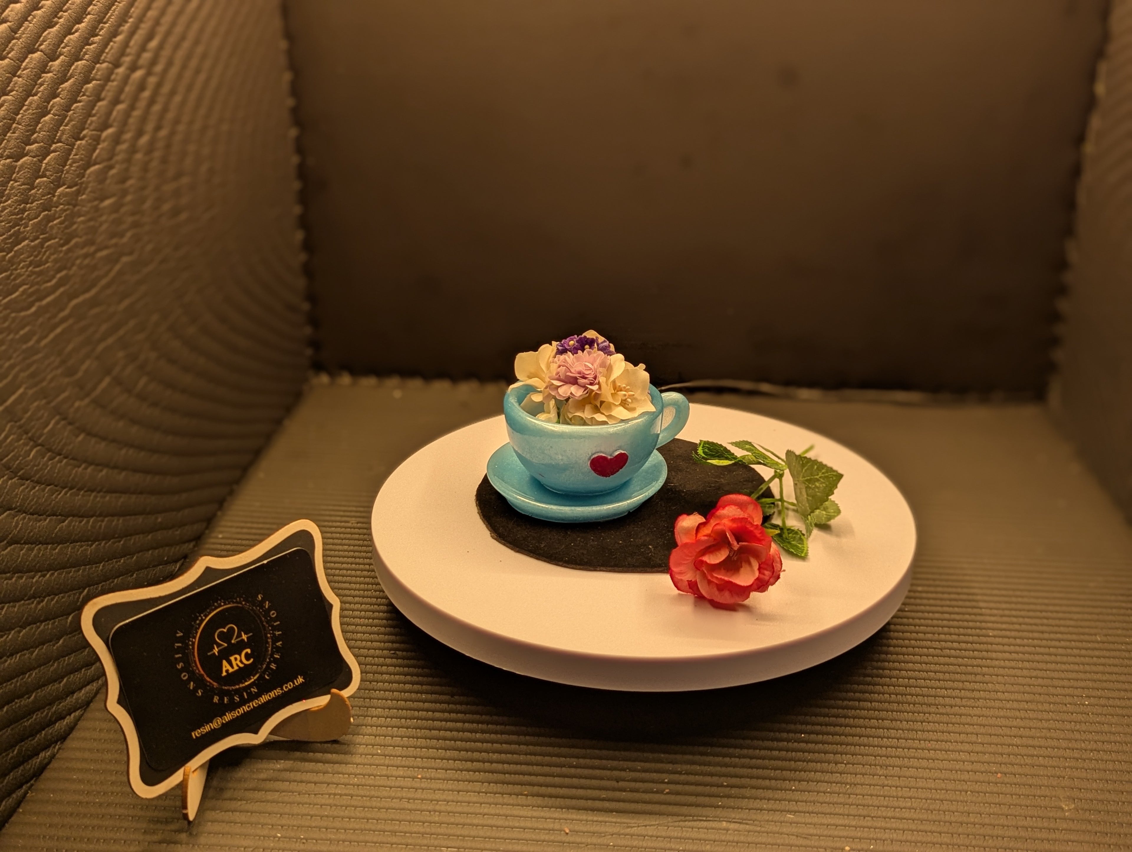 Flower Cup Saucer - Blue