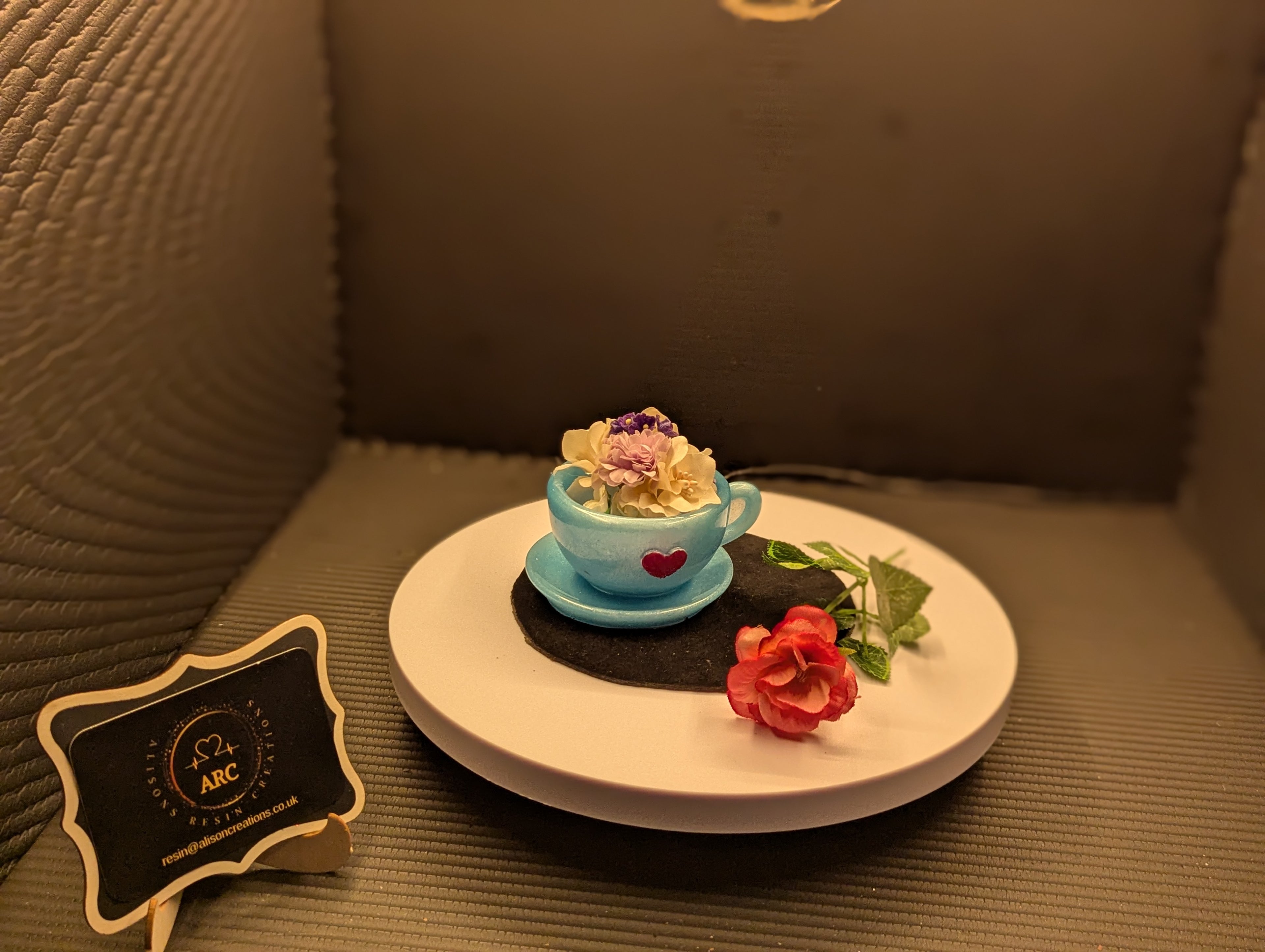Flower Cup Saucer - Blue