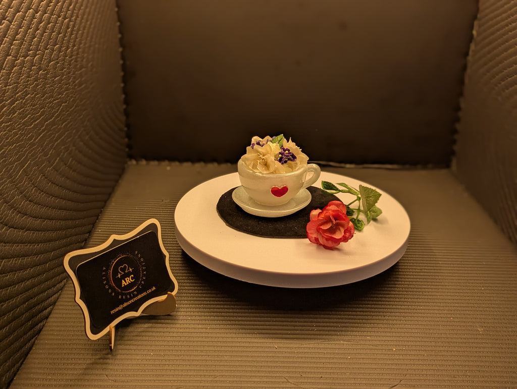 Flower Cup Saucer - White1