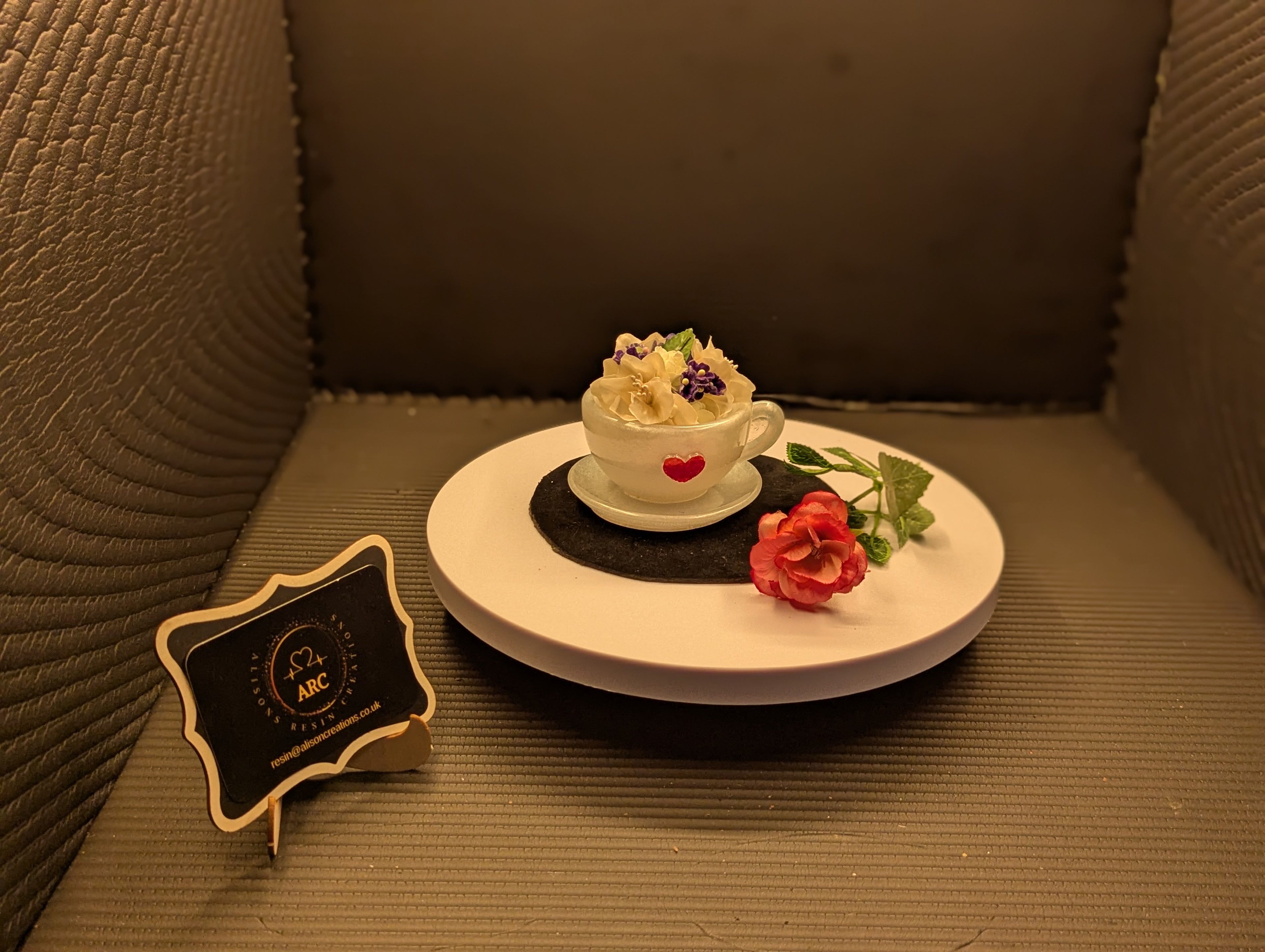 Flower Cup Saucer - White1
