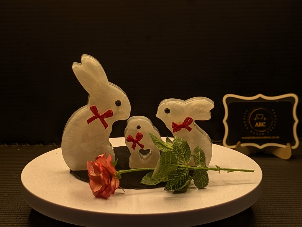 Set Of 3 Bunnys - White
