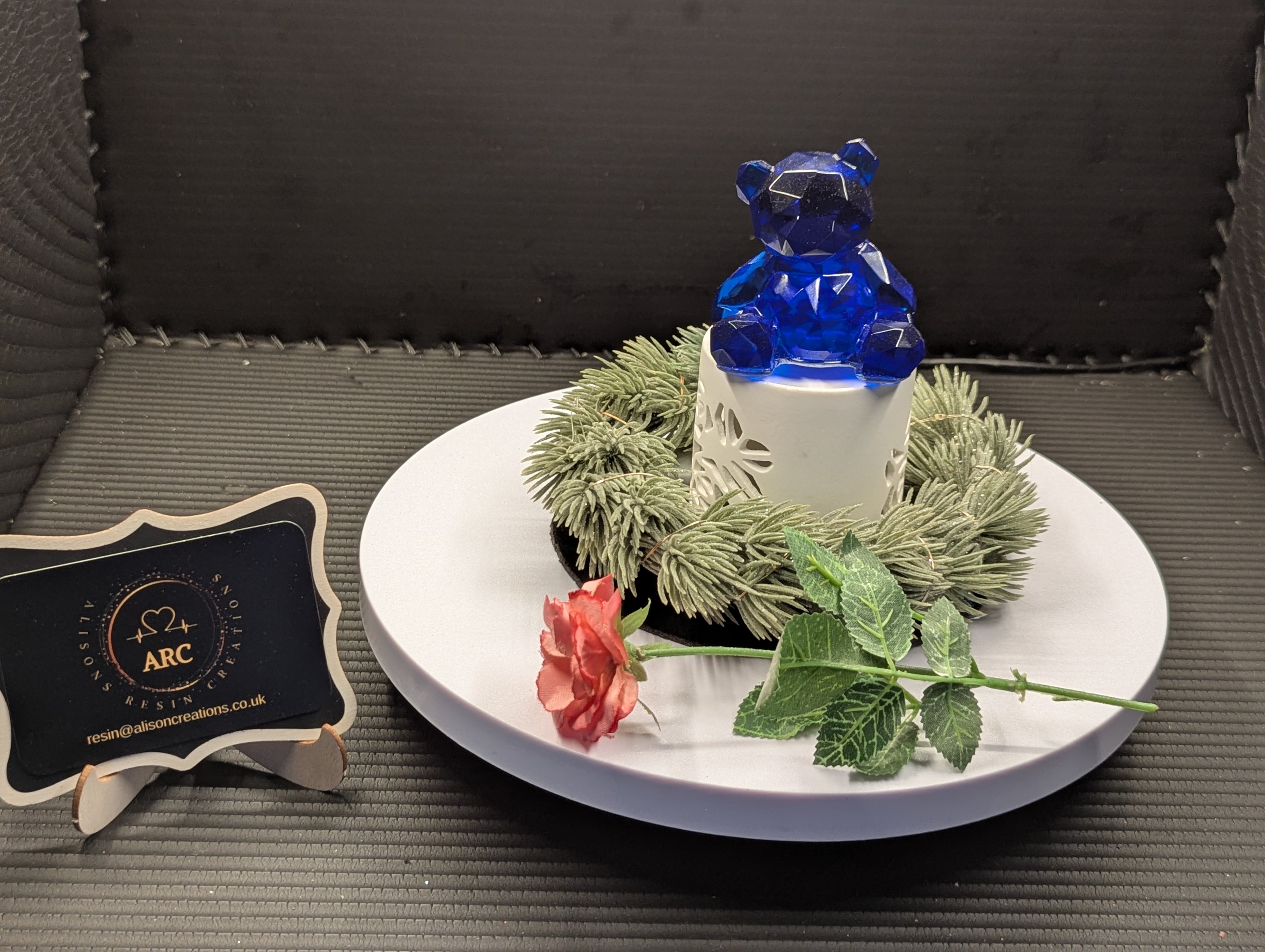 Sitting Teddy Small - Blue