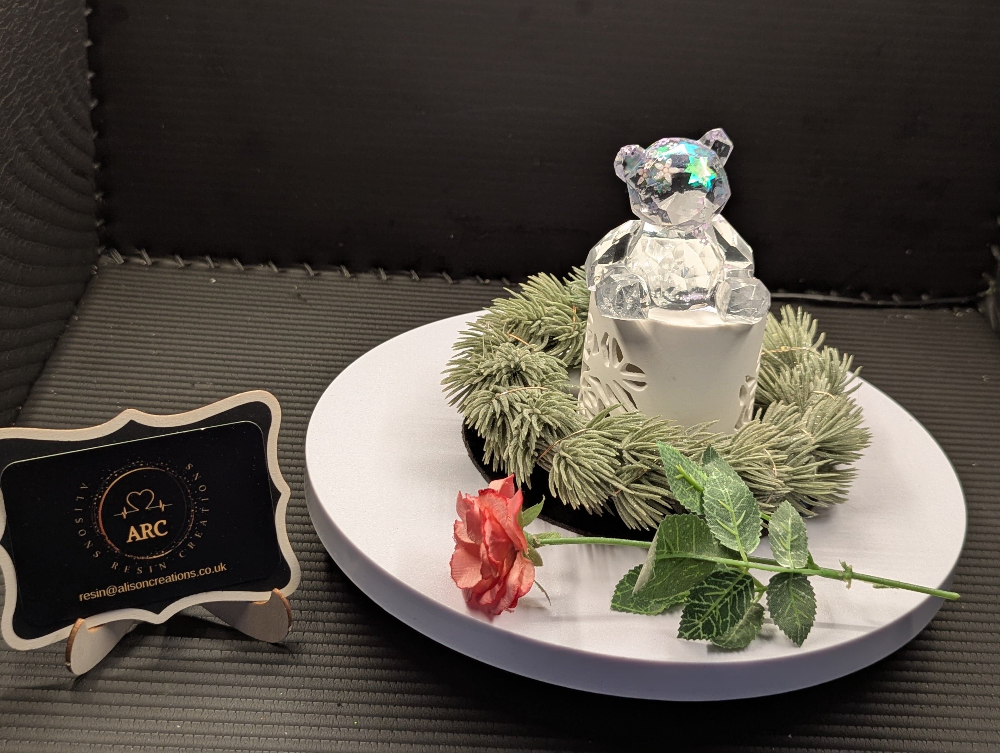 Sitting Teddy Small - Clear