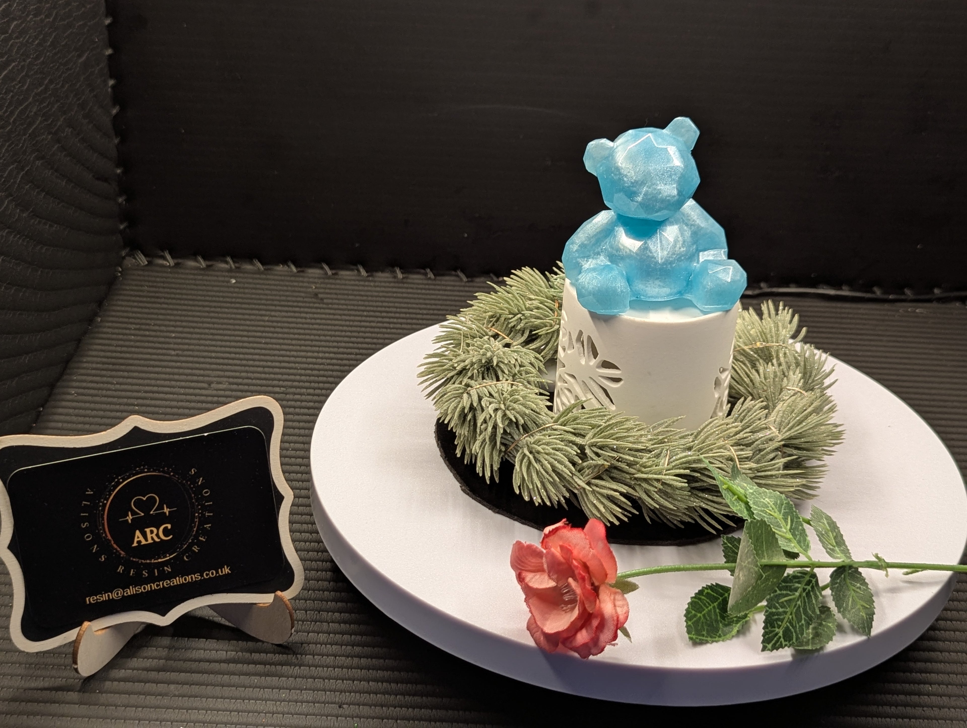 Sitting Teddy Small - Light Blue