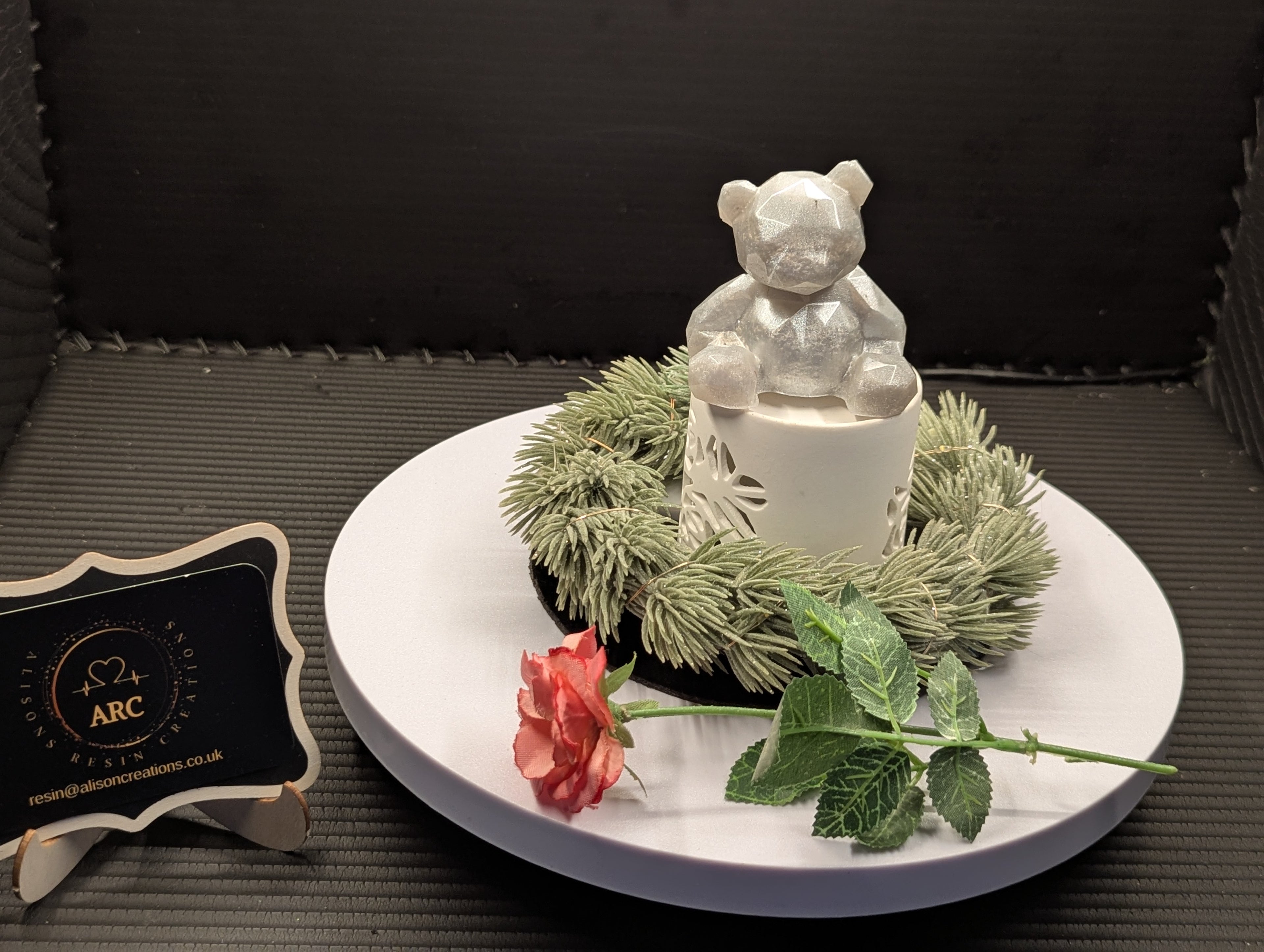 Sitting Teddy Small - Silver