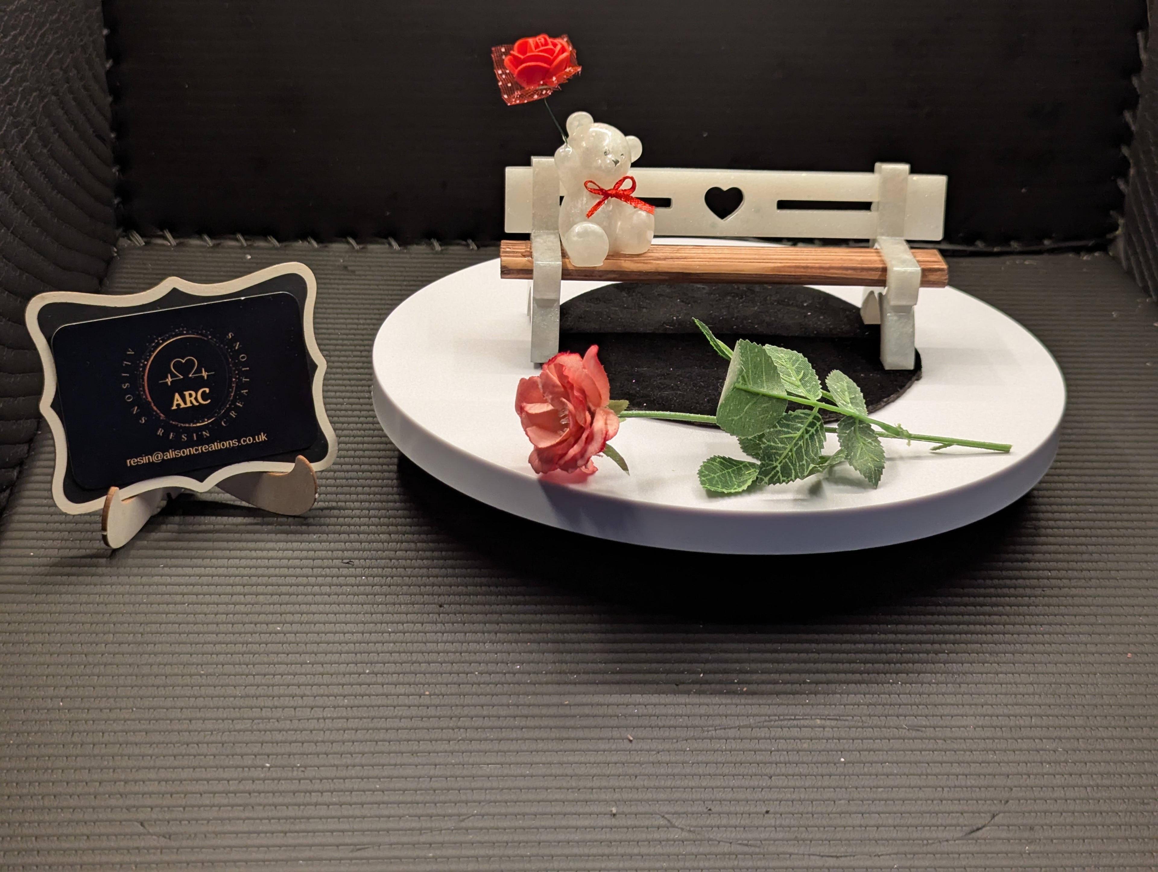 Teddy On Heart Bench